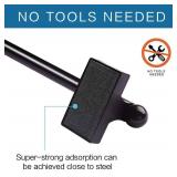 BOOM JOG Magnetic Curtain Rods Multi-Use Adjustable Appliance Metal Doors Magnetic Rods, 9-16 Inch, 1/2 Inch Diameter, 2 Pack,Black