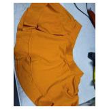 Afibi Women Sexy Pleated Mini Skirt Solid Ruffle Lingerie Skirts (Medium, Orange)