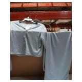 QUNISY 2 Piece Maternity Dress Cardigan Set, Strapless Bodycon Maxi Tube Dresses Long for Baby Shower Photoshoot Formal, Light Blue S