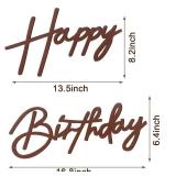 MASTRON Happy Birthday Sign for Backdrop - Felt Happy Birthday Sign for Balloon Arch Birthday Party Balloon Arch Backdrop Decorations for Birthday Party Baby Shower - Brown