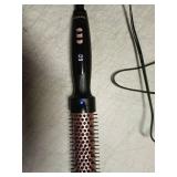 Terviiix 1.25 Inch Thermal Brush, Fast-Heating Ceramic Tourmaline Ionic Volumizing Iron, Heated Round Comb for Volumizing and Soft Curls, Digital Display 9 Temperatures Curling Wand, Dual Voltage Test