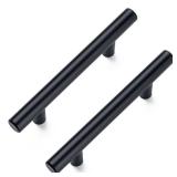 Aegero 10 Pack Cabinet Pulls Matte Black Stainless Cabinet Handles, for Kitchen and Bathroom Cabinets, 5 Inch Length, 3 Inch Hole Center