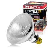 LUCKY HERP 100 Watt UVA UVB Full Spectrum Vapor Heat Lamp Bulb, Self-Ballasted UV Heat Lamp/Bulb/Light for Reptile and Amphibian, Sun Lamp for Bearded Dragon Lizard Turtle(Coated)