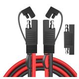 Goupchn SAE Extension Cable 10AWG 1ft Quick Disconnect Wire Harness with SAE Polarity Reverse Adapter for Automotive, Solar Panel, Motorcycle, Cars, Tractor