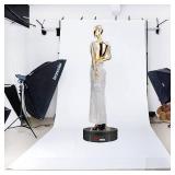 JAYEGT Motorized Rotating Display Stand, 350Lbs Load 360 Degree Electric Rotating Turntable for Photography Products Display Live Show,Remote Control +5 Colors Backgrounds (Black/11.8inch /Wired)