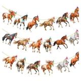 Horse Party Banners Horse Party Decorations 3Pcs Horse Birthday Decorations Racing Horse Banner Themed Cutout Banner for Western Cowboy Cowgirl Party Supplies