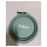 PetBonus Silicone Collapsible Dog Bowl, BPA Free Dishwasher Safe, Portable Foldable Expandable Travel Bowl, Food Water Feeding Cup Dish for Dogs Cats with  Carabiner (Turquoise)