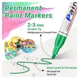 Oil Based Paint Pen, Permanent Paint Marker: Quick-Dry, Waterproof Marker Set of 12 for Rock Painting, Glass, Fabric, Ceramic, Wood, Metal, Mug, Plastic, Stone, Christmas Art Craft Supplies Kit