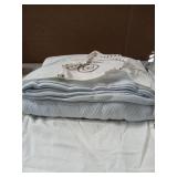 Threadmill Luxury Cotton Blankets for Queen Size Bed | All-Season 100% Cotton Queen Size Blanket | Herringbone Cozy, Soft Breathable Fall Thermal Blanket fits Full Size Bed | Light Blue