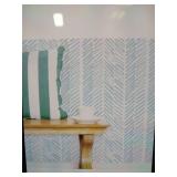 Guvana Line Peel and Stick Wallpaper Blue and White 17.7 x 472in