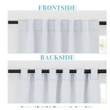 RYB HOME White Curtains for Bedroom - Room Darkening Curtains for Kitchen Cafe, Insulated Energy Saving Panels for Living Room, Back Tab Top, 42 x 45 inch, Grayish White, 1 Pair