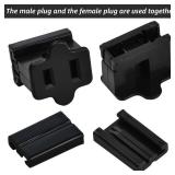 15 Pieces SPT-1 Christmas Light Slip Plug Female Vampire Slip Plug Inline Zip Holiday Adapter for Lights Design (Black)