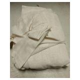 Natural Linen Back Tab Curtains 84 Inch Length for Living Room 2 Panel Pocket Drape Light Filtering Semi Sheer Neutral Country Rustic Farmhouse Boho Curtain Bedroom Muslin Look Ivory Cream Colored