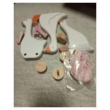 Leinuosen 3 Set One Silly Goose Birthday Decorations 6 Inch Silly Goose Birthday Table Centerpiece Funny 1st Party Supplies Wooden Geese Push Pull Figurine Shelf Table Decor for Baby Shower(Pink)