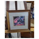 9 inch by 9 inch Civil War Era Still Life Print with Antique Revolver