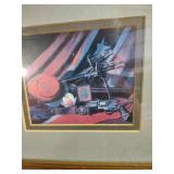 9 inch by 9 inch Civil War Era Still Life Print with Antique Revolver