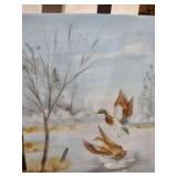 8 in by 10 in Vintage 1993 Duck Painting - Taking Flight