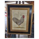 14 and 1/2 in by 17 Vintage French Rooster 