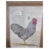 14 and 1/2 in by 17 Vintage French Rooster 