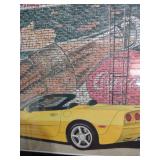 16x11 Yellow Corvette Convertible Framed Artwork