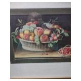 18 and a half by 15 1/2 Vintage Framed Still Life Fruit Print