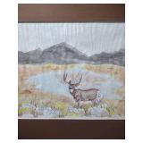20x16 Mountain Buck Watercolor Sketch