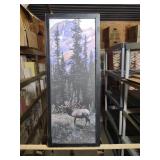 10x25 Large Framed Mountain Elk Print