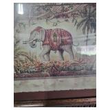 Decorative Indian Elephant Art Print in Ornate Frame 14x10