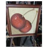 Professionally Framed Cherry Still Life Painting 14x14