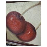 Professionally Framed Cherry Still Life Painting 14x14