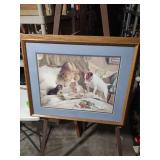 Classical Tea Time with Pets Art Print 22 1/2 by 18 and 1/2