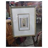 Japanese Floral Vase Art Print with Bamboo Frame
