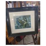 Classical Piano Scene Art Print in Ornate Frame