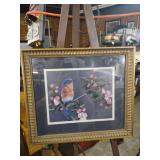 Bluebird and Cherry Blossoms Framed Art Print