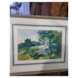 Garden Chair Watercolor Artwork