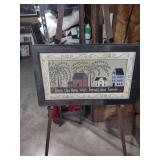 Home Blessing Wall Art with Colonial Houses