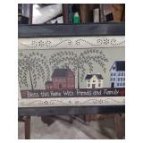Home Blessing Wall Art with Colonial Houses