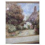 English Cottage Garden Print in Ornate Frame