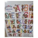 Teddy Bear Alphabet Cross Stitch Art