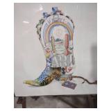 Western Boot Collage Art Print