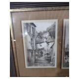 Framed English Cottage Prints by S. Cadarett
