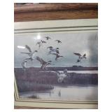 Framed Duck Landing Print