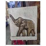 Hand Carved Wooden Elephant Wall Art