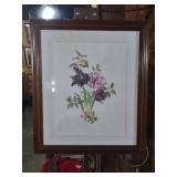 Framed Purple Tulip and Foliage Botanical Print