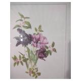 Framed Purple Tulip and Foliage Botanical Print