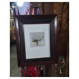 Floral Still Life Print in Ornate Wood Frame