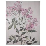 Pink Wild Rose Botanical Print in Wood Frame