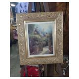 Thomas Kinkade Garden Path Puzzle in Ornate Gold Frame
