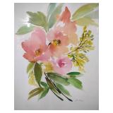 Original Watercolor Floral Painting - Framed