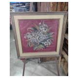 Framed Floral Needlepoint Artwork